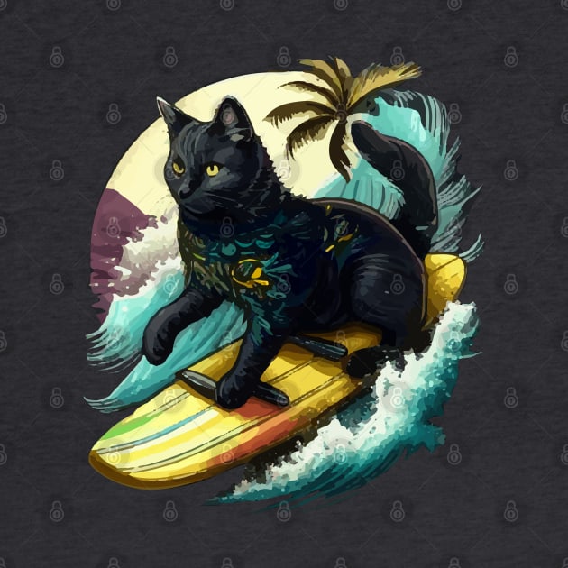 Maui Mochi surfs! by Kona Cat Creationz